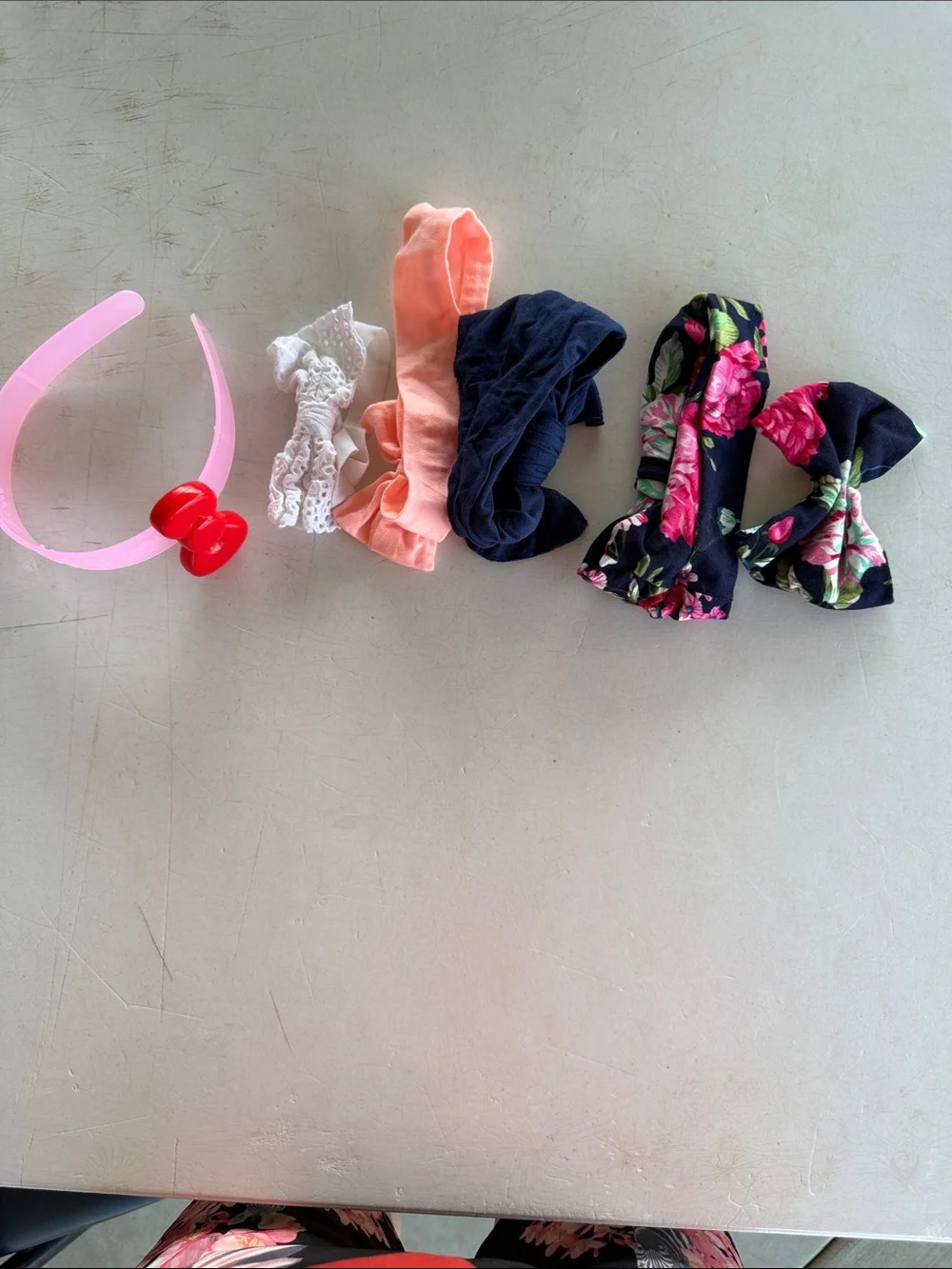 Kids Assorted Hair Accessories Set - Pink, White, Peach, Navy & Floral